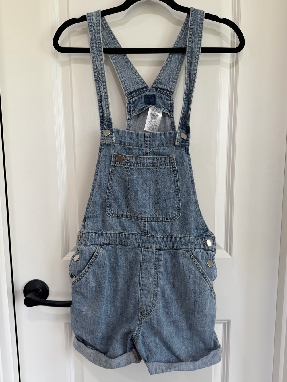Classic Light Blue Denim Women’s Overalls Shorts